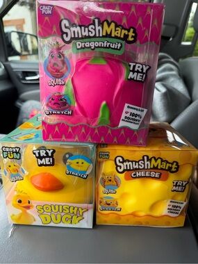Viral SmushMart Dragonfruit, cheese and  Squishy Duck Toy - Pink